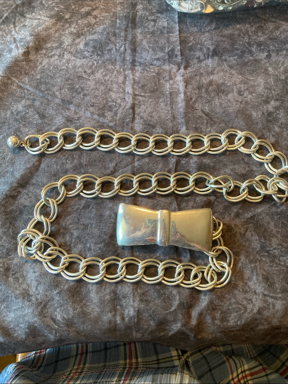 Heavy Silver Tone Adjustable Size Belt